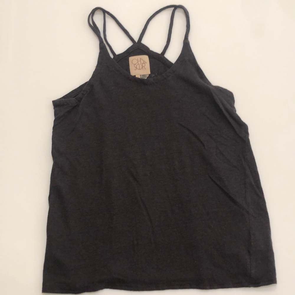 Chaser Triblend Jersey Double Strap Tank Black